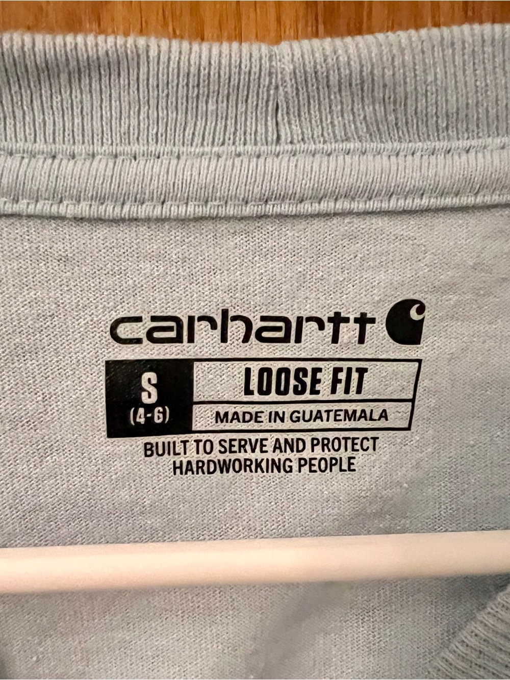 Carhartt Women's Long-Sleeve Crew Tee in Light Blue - Picture 3 of 4